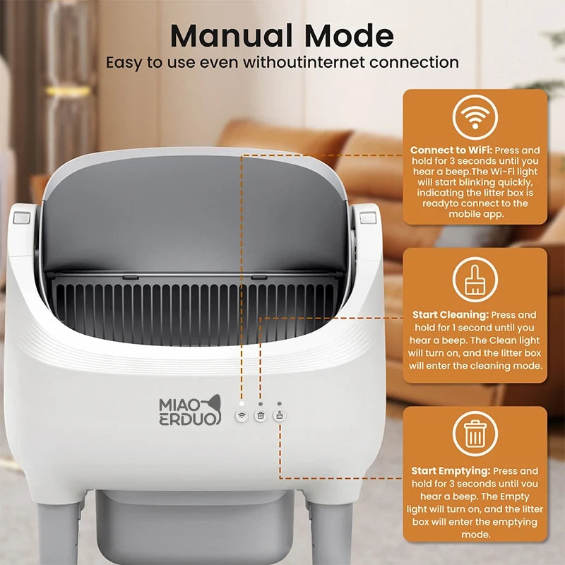 Self Cleaning Open Smart Cat Litter Box
