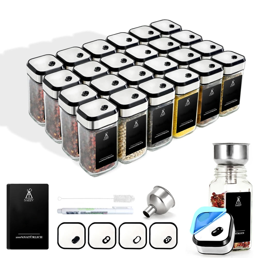Glass Spice Jar Set