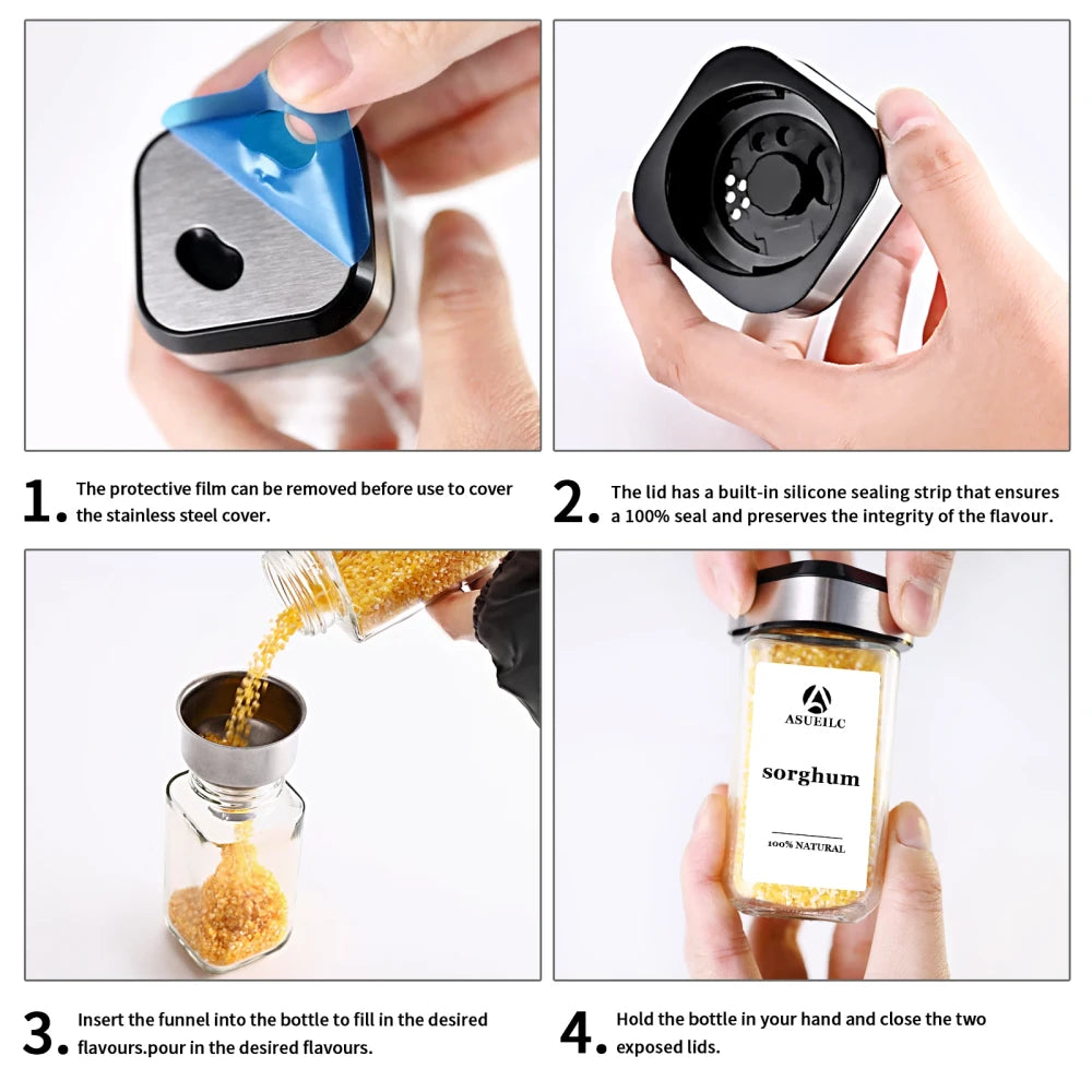 Glass Spice Jar Set
