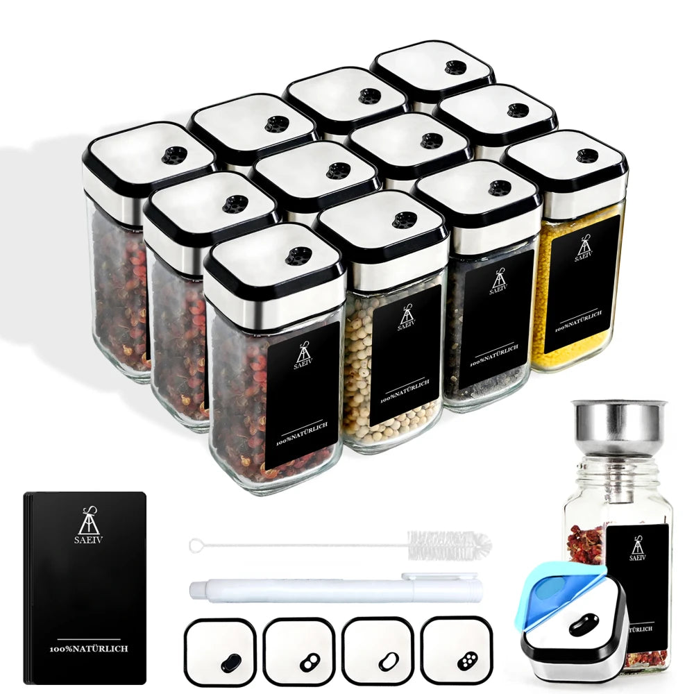 Glass Spice Jar Set