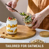 Glass Overnight Oats Containers with Bamboo Lids