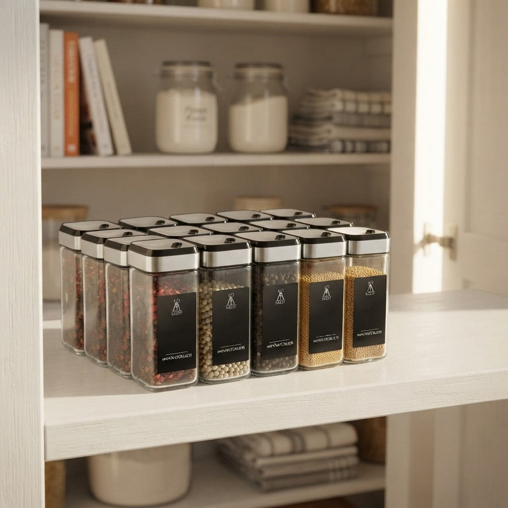 Glass Spice Jar Set